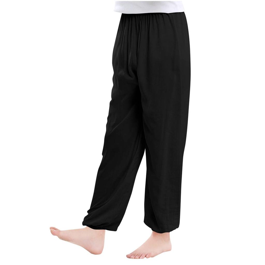Loose Fit Elastic Waist Lightweight Pants for Kids Breathable Soft Fabric Casual Trousers for Daily Wear Yoga Dance Sports Activities