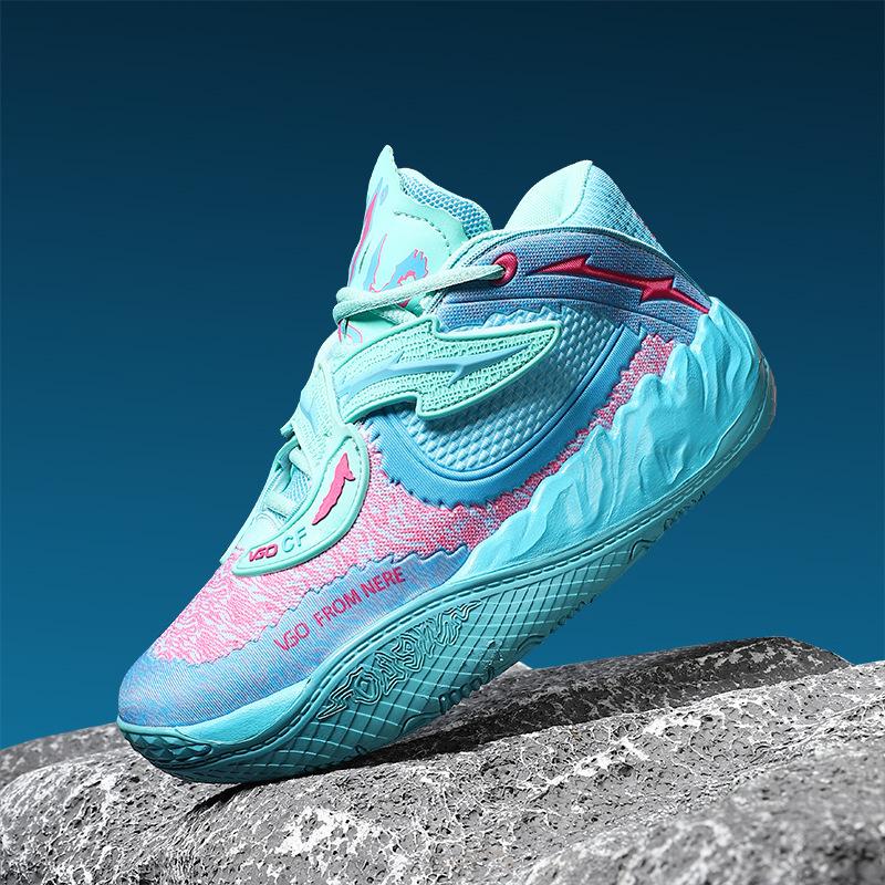 Three-ball 5th Generation Personalized Velcro MD Rubber Sole Basketball Shoes Boots Youth Training Game Sports Shoes