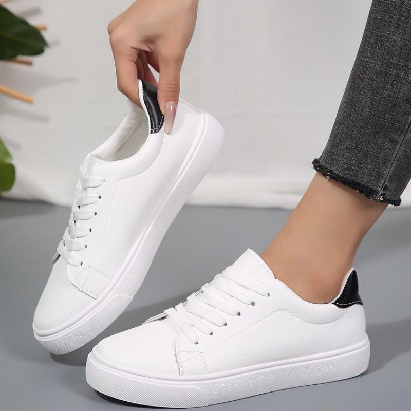 

Кроссовки повседневные спортивные туфли для мужчин легкие дышащие туфли из искусственной кожи на плоской подошве белые теннисные туфли Zapatillas Hombre 41 белый