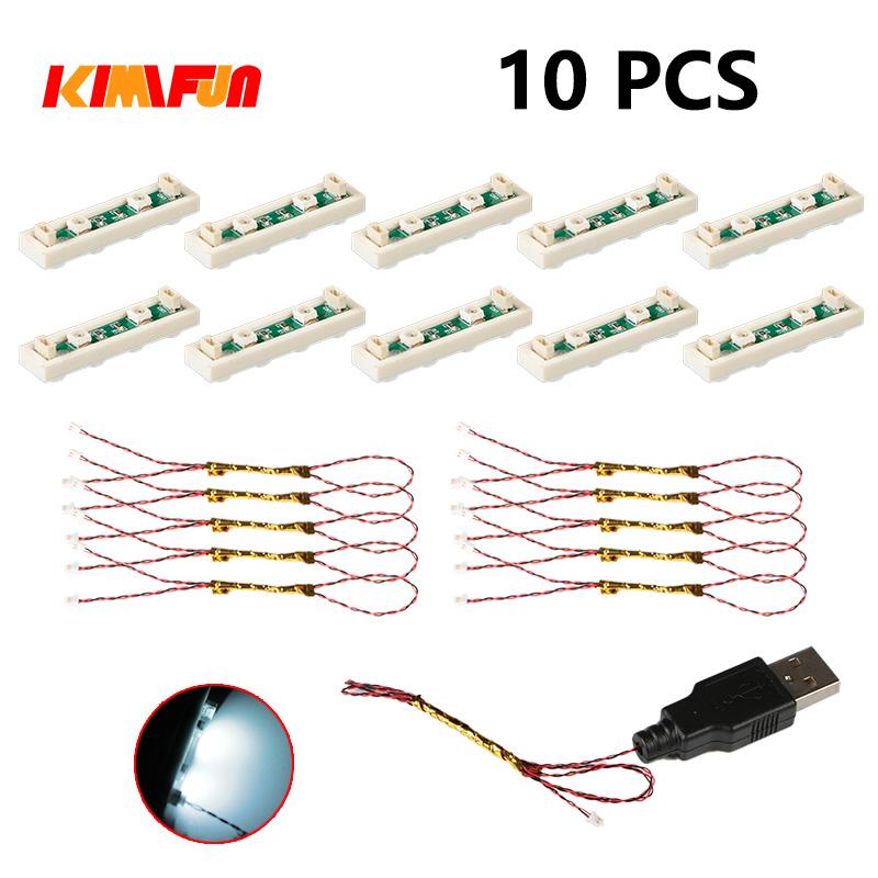 10Pcs 0.8Mm Pin Rgb Led Building Blocks Usb Lamp Diy Street Light City Electric Decorate 1X1 Brick Toy Compatible All Brands