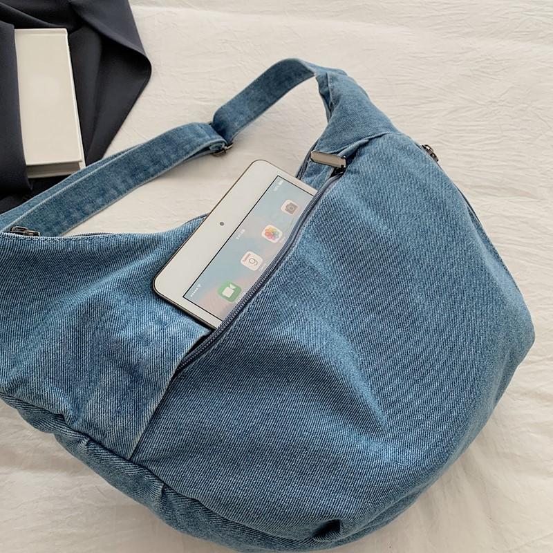 Crossbody Bag Large Capacity Denim Bag Women's Retro Shoulder Bag