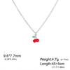 Teamer Enamel Cherry Charms Necklace Gold Color Stainless Steel Sweet Choker For Woman Girls Trendy Jewelry Gift Wholesale New