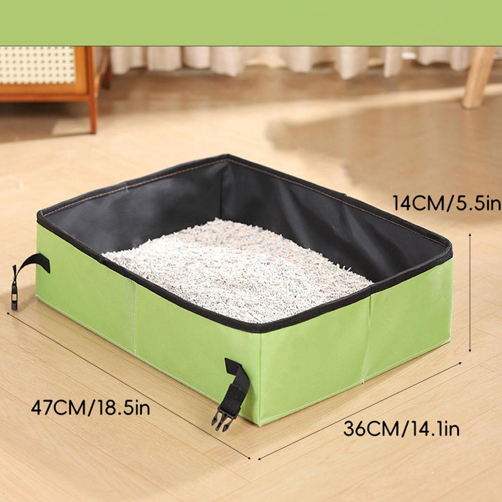 Foldable Cat Litter Box Leak-Proof Portable Litter Box Compact Leakproof Cat Toilet For Travel In Car Camping Easy Car Ride Road