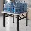 Compact Square Folding Table with White Marble Pattern