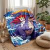 Dinosaur and Cat Adventure Blanket Personalized Name Flannel Blanket Soft Cozy Plush Throw for Sofa Bed Lightweight Home Decor