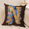 Creative letter N Cushion Cover Silky Short Plush Sofa Pillow Cover Hidden Zipper Soft Dustproof Case for Home Decor