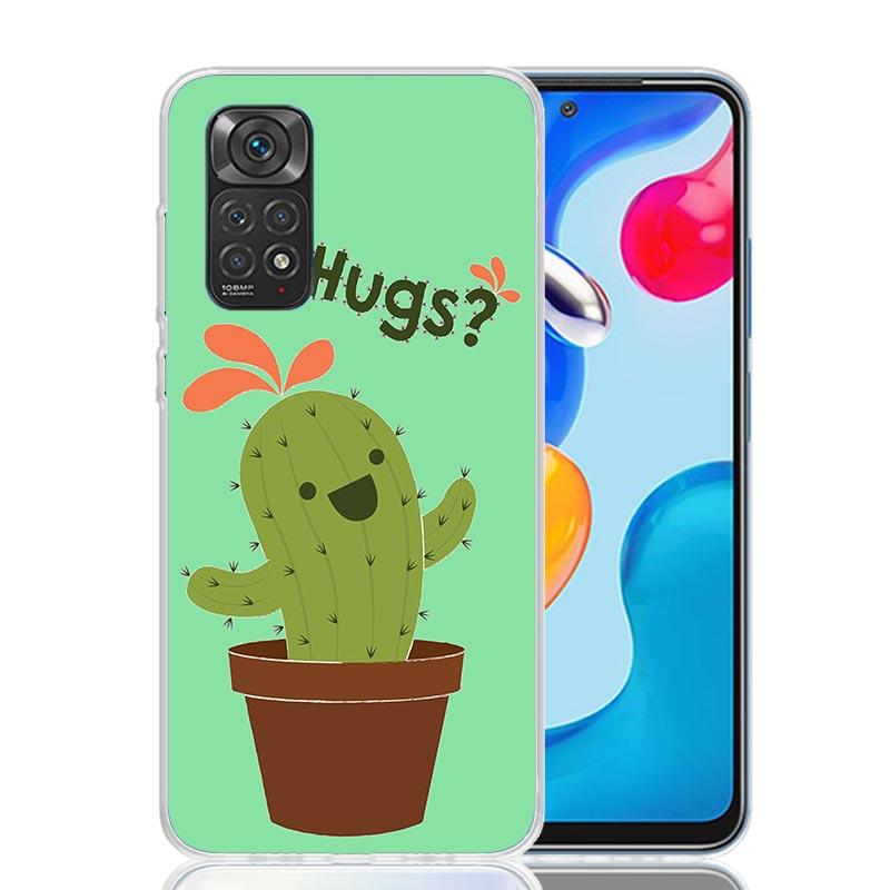 Cactus Vintage Flower Case Phone Cover for Xiaomi Redmi Note 14 13 12S 12 11S 11 11T 11E 10S 10 Pro Plus 5G Trend Fundas Note 13