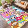 Labubu Print Rug, Washable Floor Carpet, For Entryway Dorm Laundry Room Office Study, Home Decor Birthday Christmas Gift