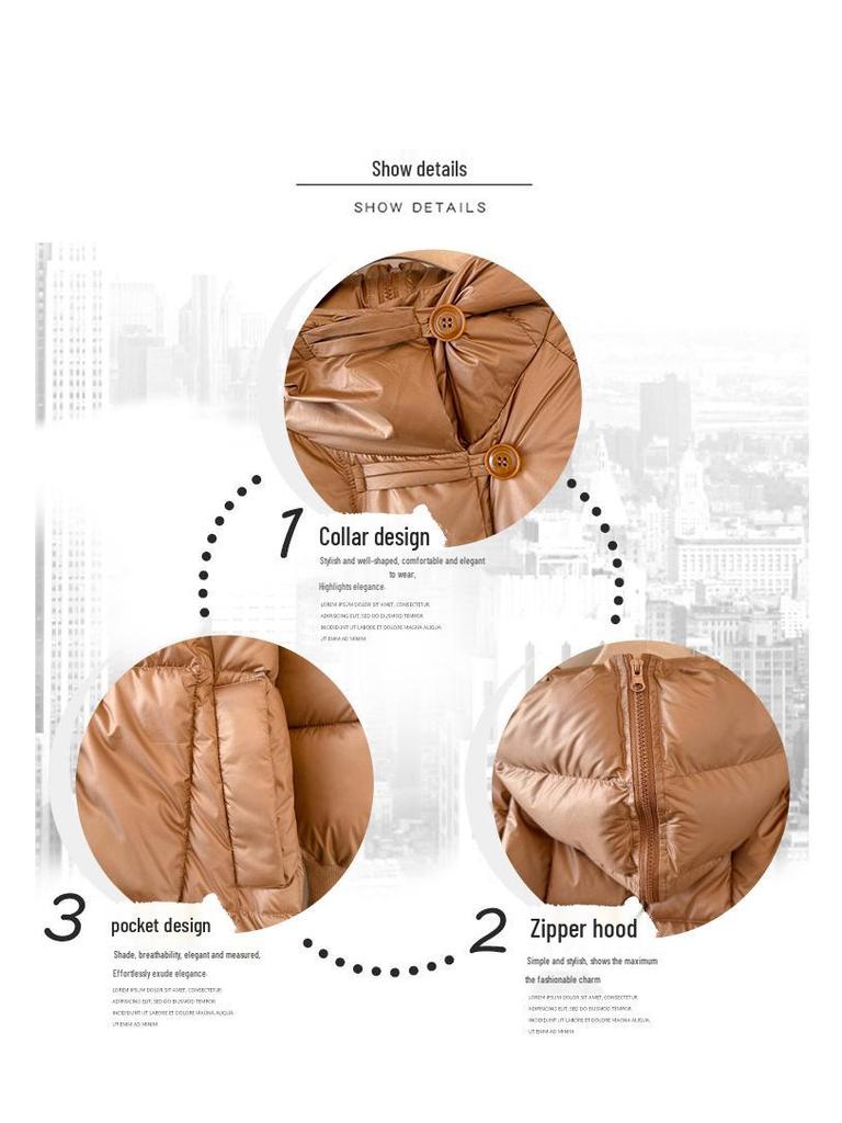 Winter 2025 Plus Size Women's Knee-Length Cotton Hooded Coat