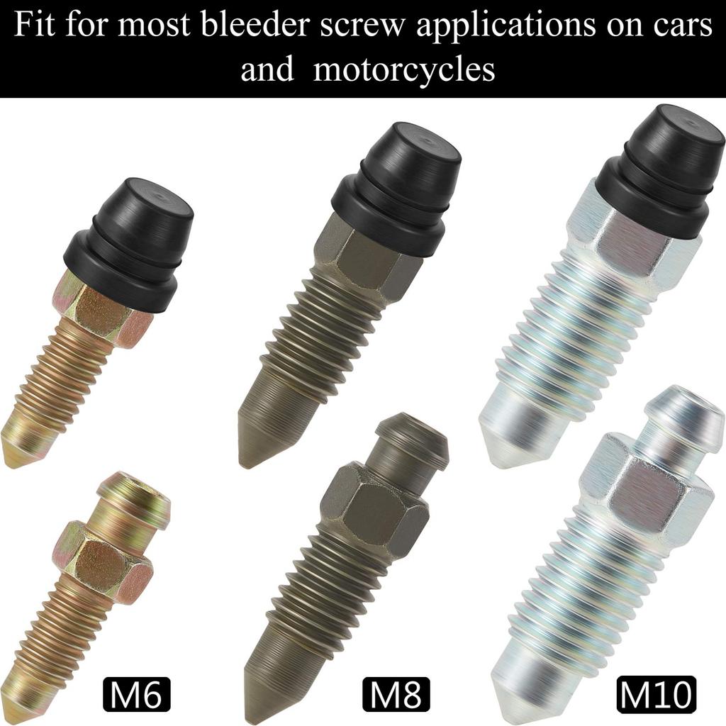 BBTO 60pcs Brake Bleeder Screw Cap Fitting Cap Rubber Dust Cover for Car Motorcycle