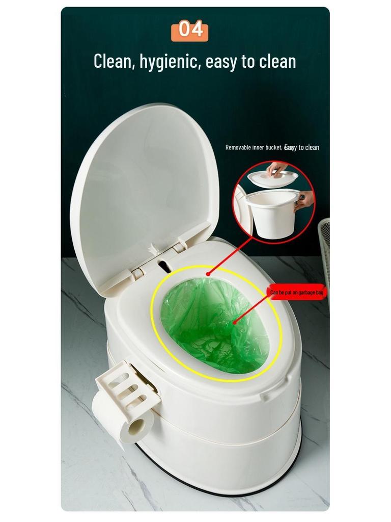 Portable Commode and Foldable Bedpan for Elderly and Pregnant Women