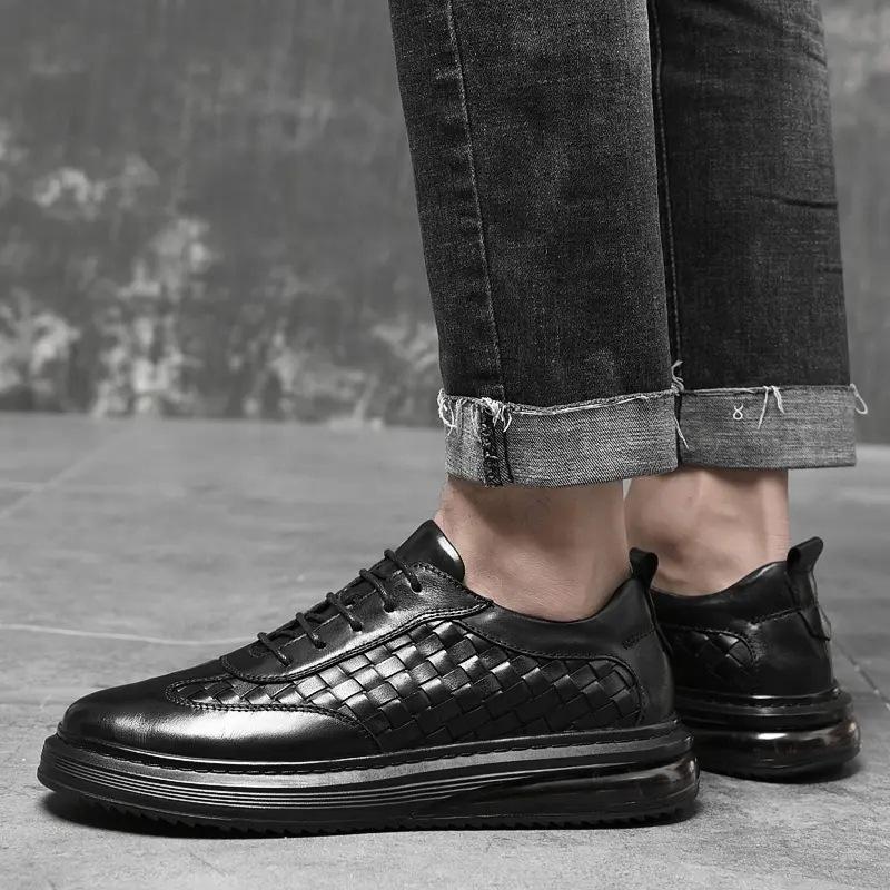 

Мужские ботинки, осенняя кожаная повседневная обувь с высоким берцем, модная хлопковая обувь, ботильоны на плоской подошве, деловая уличная обувь, мужские кроссовки, новые 45