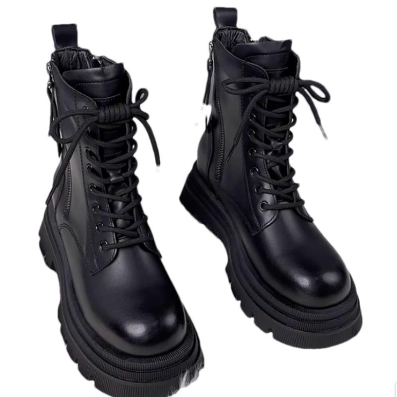 High-end Ankle Boots Women's Flats Platform Lace Toe Sport Shoes for Woman Fashion Goth Motorcycle Boots New Fashion Mujer Botas