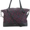 Used Tote Bag F59433 Satchel Lunch Floral Nylon/leather Black Red Shoulder