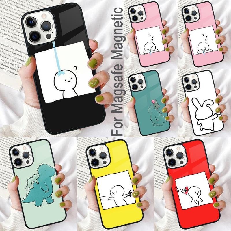 Funny Couple Cartoon Matchman Soft Phone Case for iPhone 17 Air 16e Pro max 15 Pro 13 14 Plus 11 12 MagSafe Magnetic Coque