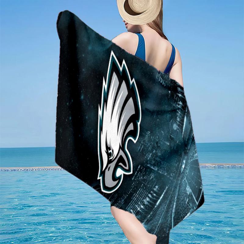 Philadelphia Eagles Night Game Microfiber Beach Towel, Lightweight And Quick-Dry, for Summer Travel, Beach Essential, Swimming Pool
