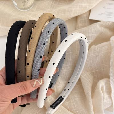 European and American Black Dot Retro Headband Women Girls Hair Bands Elegant Hairband for Holiday Party Hair Accessories