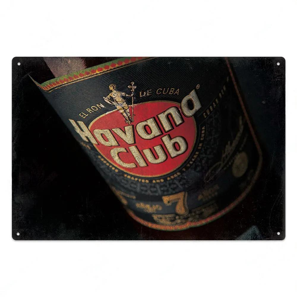 Havana Rum Vintage Tin Signs Metal Posters Decor Retro Plaque Stickers for Pub Club Man