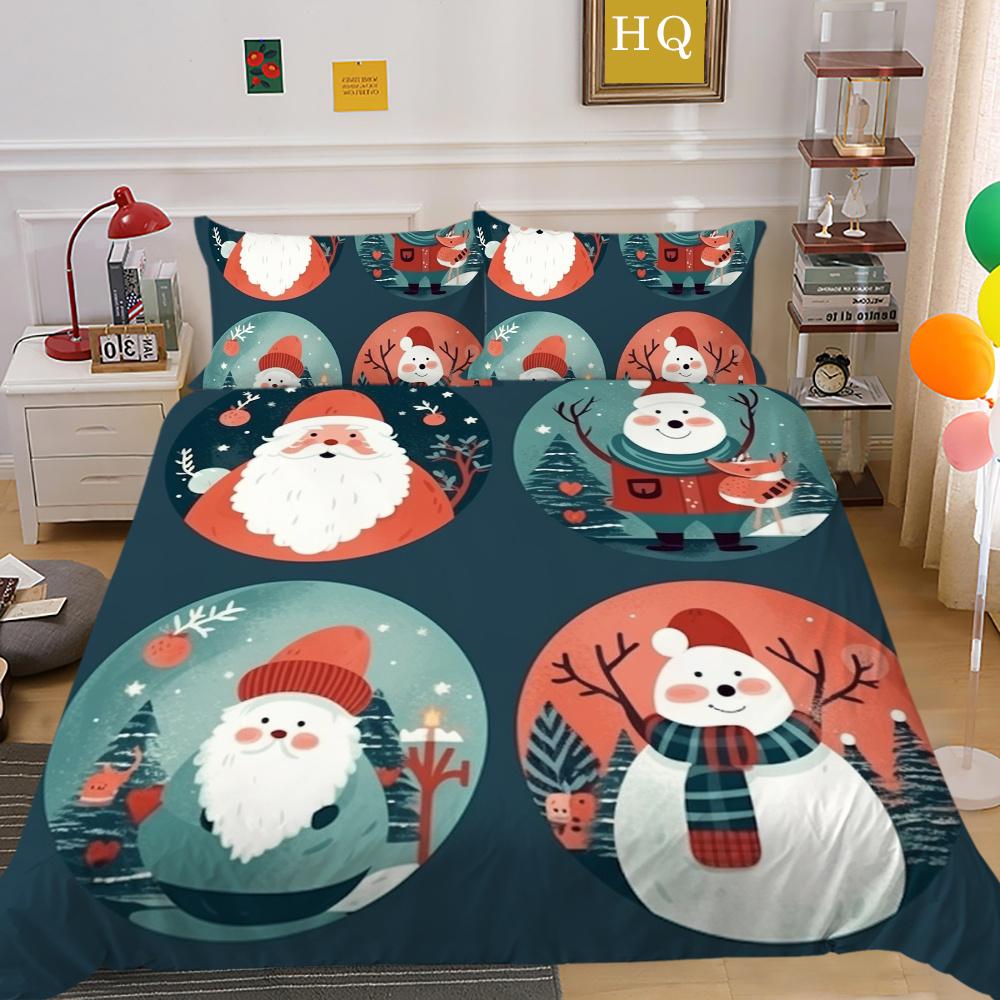 3D Christmas Printing Duvet Cover Set Full Size Microfiber Bedding Set High Ranking Lovely Bedspreads