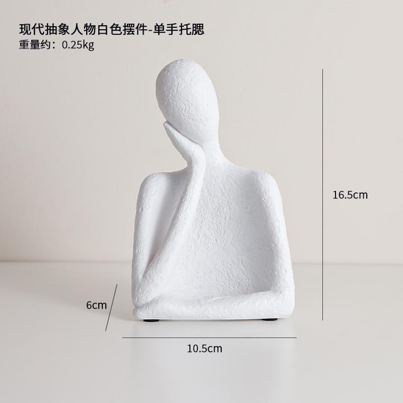 European Style Ceramic Figure Sculpture Handicraft Black and White Human Body Ornaments Abstract Art Living Room Office Ornament