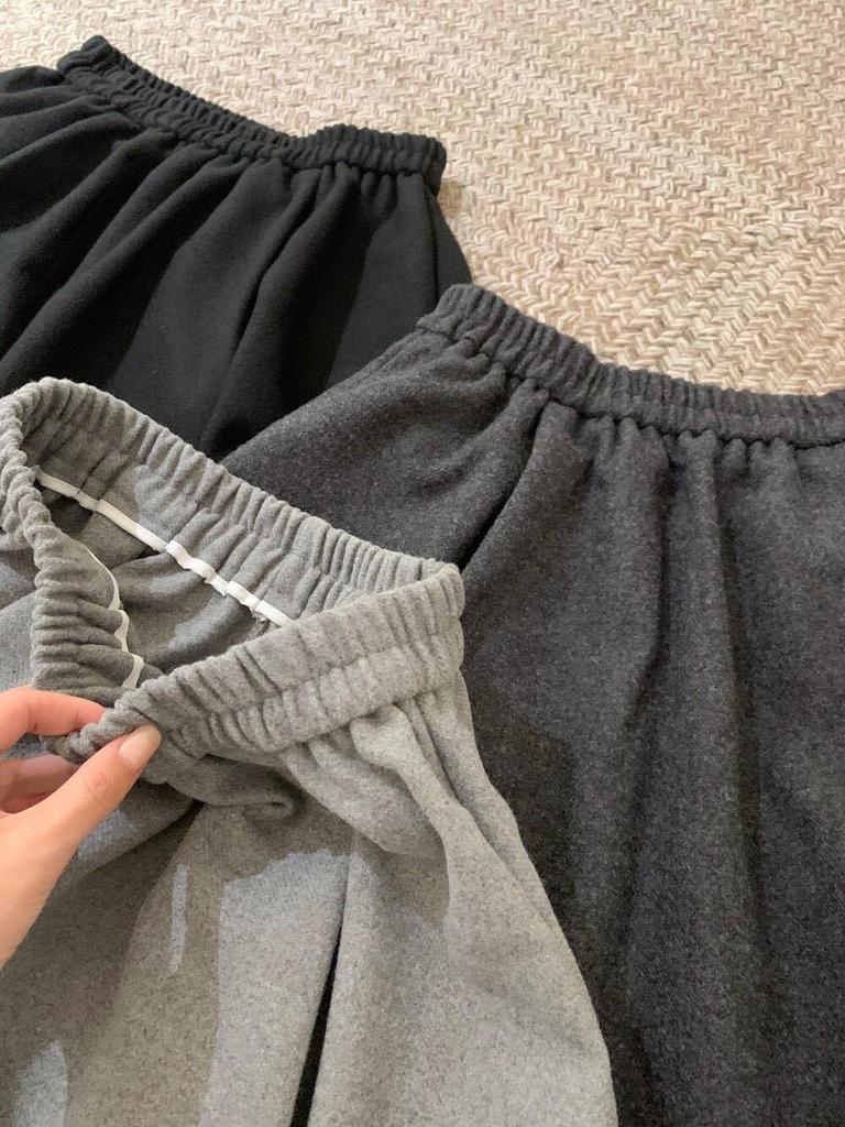 Elegant High-Waist Wool Blend A-Line Skirt - Autumn/Winter Classic