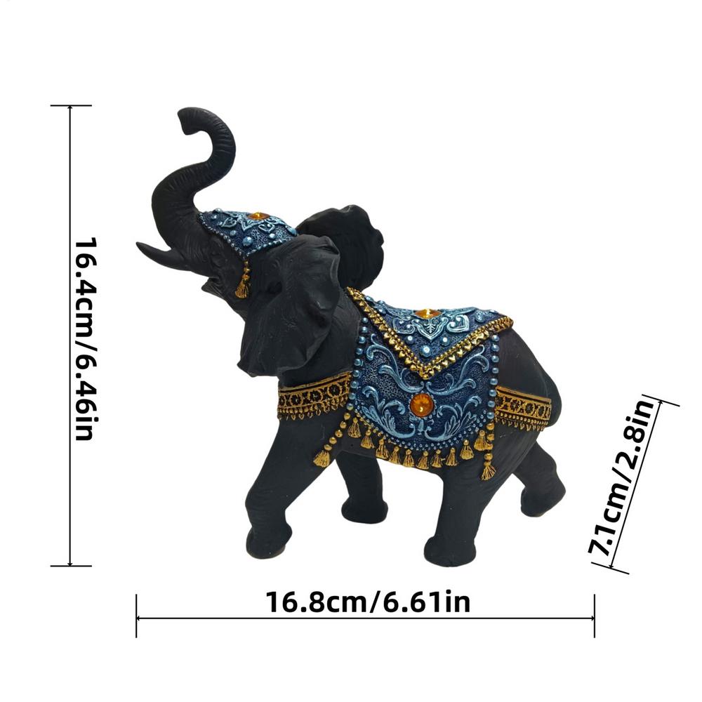Elephant Figurine Sculpture Resin Aesthetic Cute Elephant Statue Collectible Figurines For Desk Decor Indoor Living Room