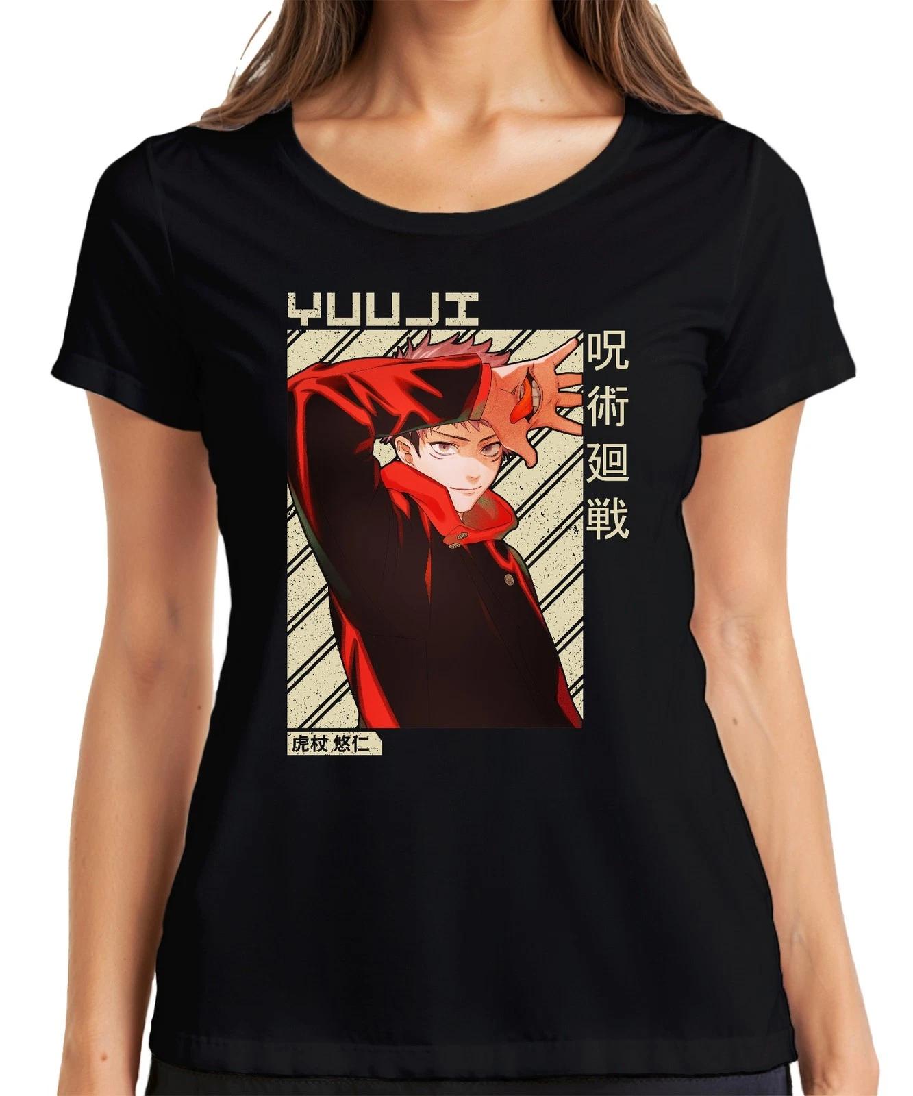 Yuji Itadori Jujutsu Kaisen Anime Fan Geschenk Rot Vintage Damen T-Shirt XS