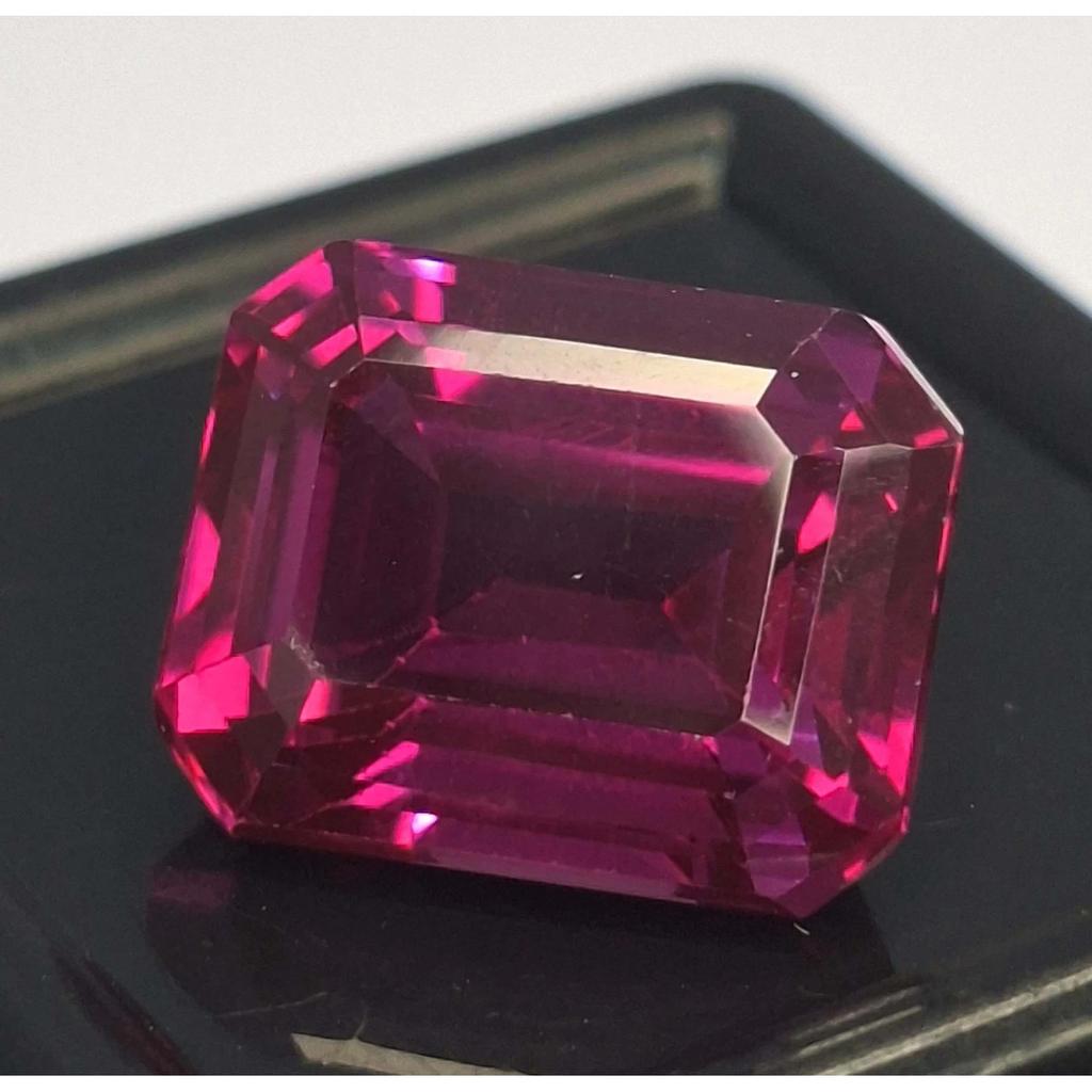 Certified Natural Dark Pink Ruby Emerald Cut 11-13 Ct Beautiful Loose Gemstone