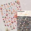 Christmas Cookies Snowflake Christmas Tree Gingerbread House Gold Stamped 3D Self Adhesive Nail Art Sticker Xmas Manicure Decals