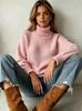 Women's Autumn and Winter Long-sleeved Versatile Knitted Sweater Top Multi-color