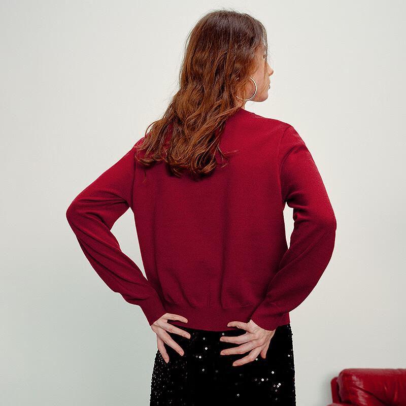 Chuyu Women's Bowknot Jacquard Knit Cardigan