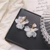 Korean Fashion Zircon White Flower Drop Earrings For Women Jewelry 2025 Trending New Sweet Women's Flowers Earrings Z40