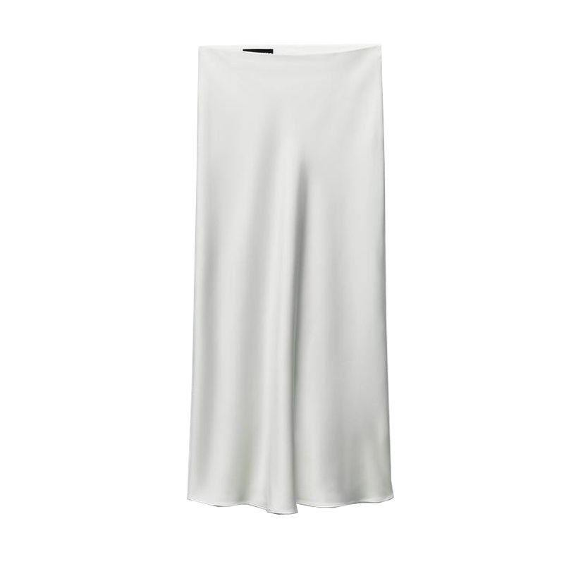 Spring New Arrival Fashion Style A- Line High Waist Mid-Length Skirt Silk Satin Texture Midi Skirt Skirt 8338537