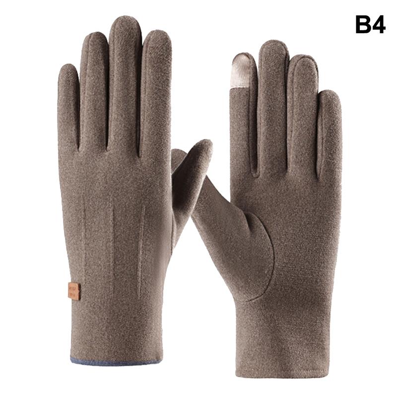 1 Pair Women's Warm Winter Gloves Touchscreen Gloves With Fur Cuff Plush Lining Cycling Sports Driving Windproof Warm Gloves