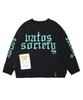 Stigma Old Letter Oversized Cardigan Black