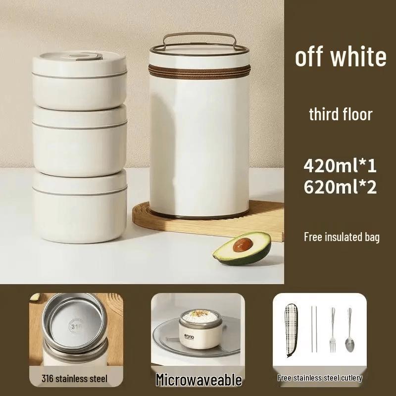 ZISIZ Stainless Steel Insulated Microwavable Lunch Box