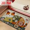 1pc 2D Flat A Cat with Floral Patterned Body Patterned Bathroom Mat Made of Soft Flannel Suitable for Bathroom Living Room Bedroom Dining Table and En