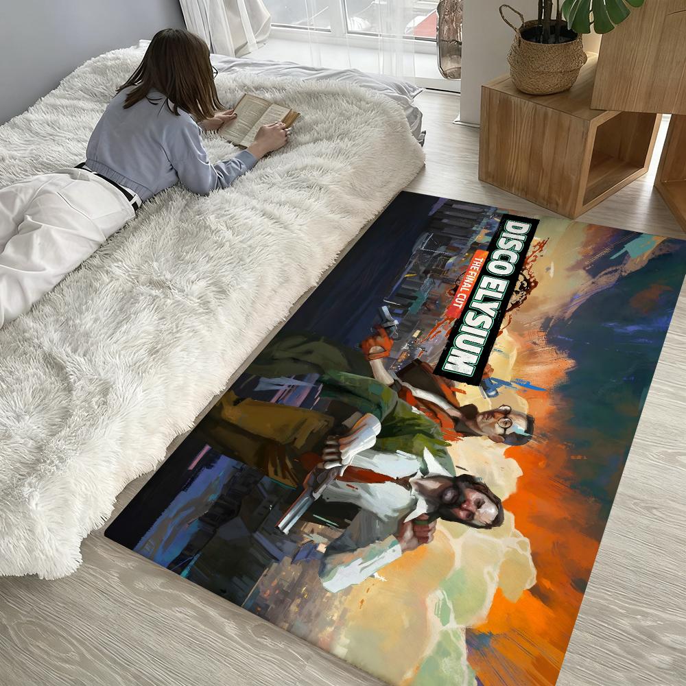 Disco Game Elysium Floor Mat Soft Thickened Absorbent Non-Slip Bedroom Living Room Door Mat Home Decor Flannel Rugs