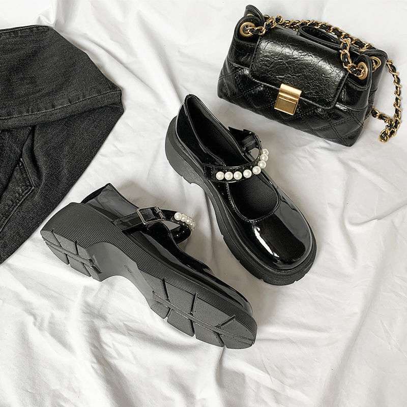

Retro British style small leather shoes girl 2025 spring new pearl fairy word with platform jk Mary Jane single shoes woman 999 stock shoes are randomly sent with caution