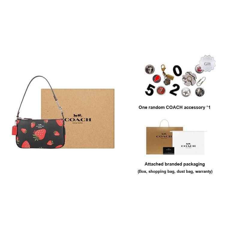 New COACH Nolita Canvas With Leather Mahjong Bag Shoulder Bag Handbag Shoulder Bag Small Size Women's Black CH533-SVA47