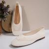 Moda 2024 Nuova Moda Tinta Unita Rete Traspirante Primavera e Autunno Scarpe Singole da Donna Scarpe Piatti da Donna Zapatos De Mujer