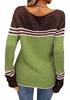 2025 European American Striped Color Block Knit Sweater: Autumn/Winter Women's Fashion Pullover