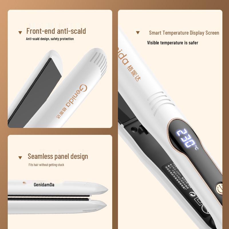Dual-Function Curl & Straight Hair Iron with Digital Temp Control & Ionic Care