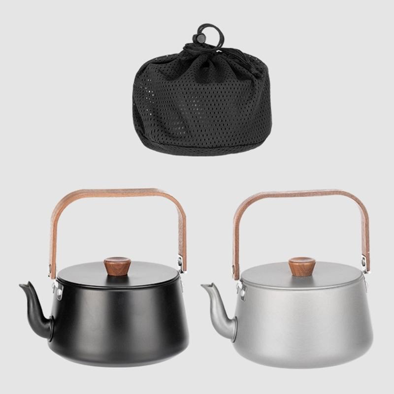 Portable Teapot Aluminum Alloys Camp Teas Coffee Pots Outdoor Hiking Water Boilers Camping Kettle Heat Water Teas Pots