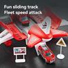 1 Set Christmas Gift Children'S Airplane Car Toy Inertial Airplane Model With 6 Road Signs Random 3 Cars And 1 Helicopter