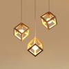 Lishin Modern Solid Wood 3-Head Rectangular Pendant Light