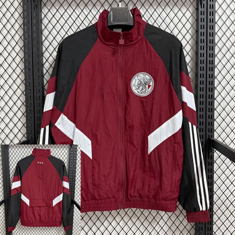 Mens Windproof Outdoor Sport Jacket Long Sleeve V-Neck Thick Lightweight Training Coat Running Hiking Football