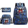 Three-piece Backpack Versatile High School Travel Bag