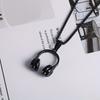 Men's Headphone Pendant Necklace, Gun Color Durable Design, Non Fading, Simple Music Themed Accessory, Suitable for Casual Wear