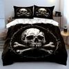 Skull Barbed Rope Decorative Set Soft Comfortable Duvet Cover Bedding Set Included 1*Duvet Cover & 2*Pillowcases, Gift